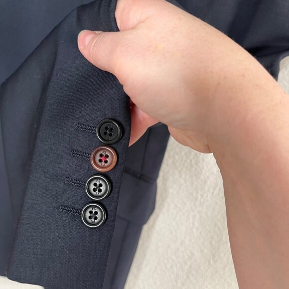 Paul Smith Mens Navy Blue Wool Blend Two-Button Suit Jacket Blazer 40/50 - Picture 5 of 14